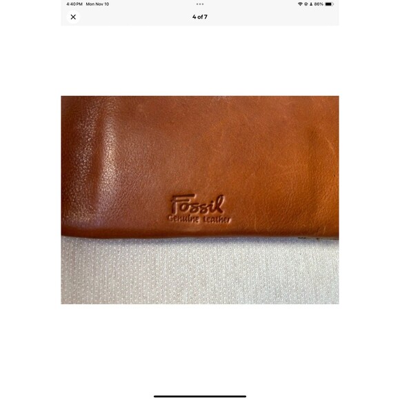 Fossil Key-Per Patchwork Leather Wristlet/Wallet Zipper Pouch - Picture 4 of 7